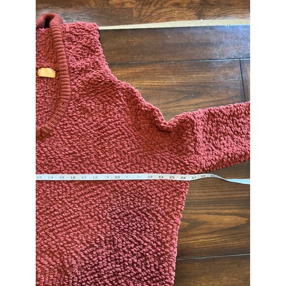 POL Chenille Sweater Rust V-neck Long Sleeve Oversized Hoodie Medium Soft Cozy - Picture 7 of 10